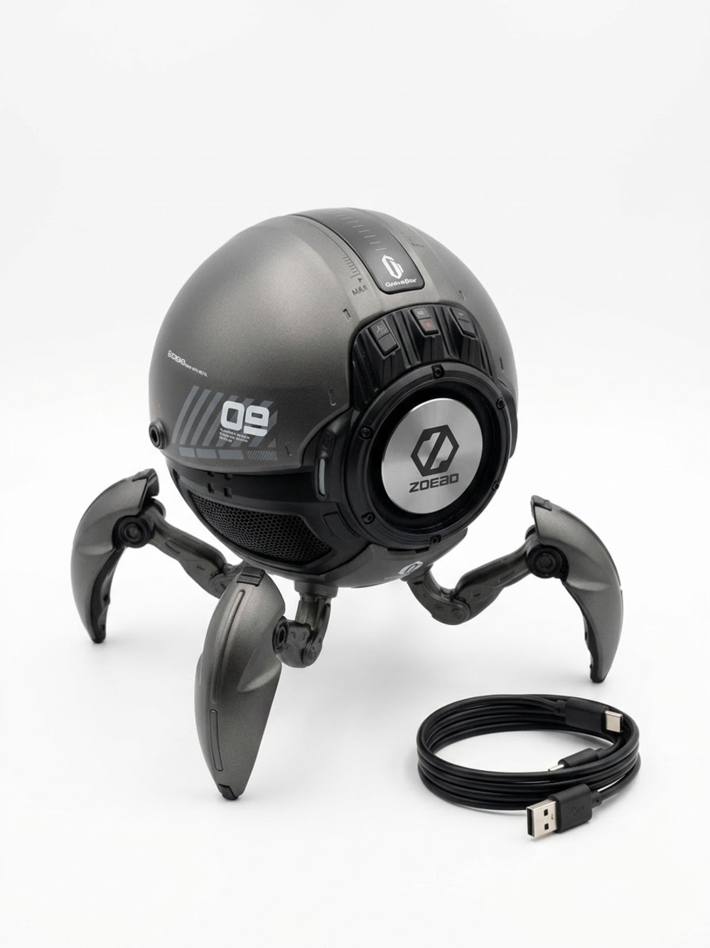 GravaStar Zoeao G1 Mars Sci-Fi Bluetooth Speaker Gunmetal Grey Cyberpunk